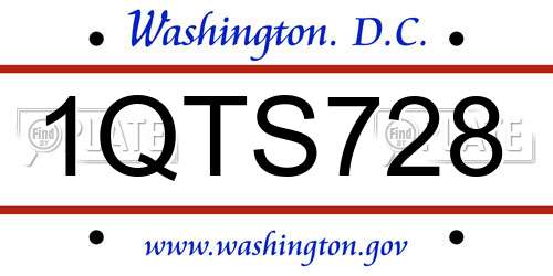 1QTS728 District Of Columbia License Plate