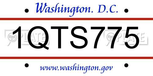 1QTS775 District Of Columbia License Plate