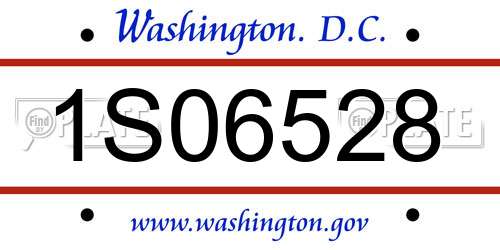 1S06528 District Of Columbia License Plate