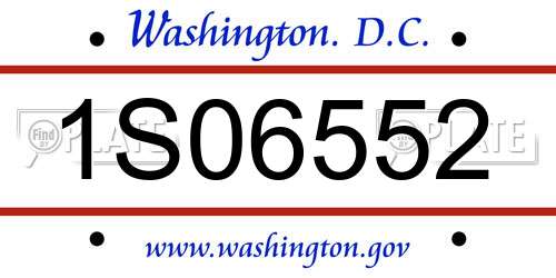 1S06552 District Of Columbia License Plate