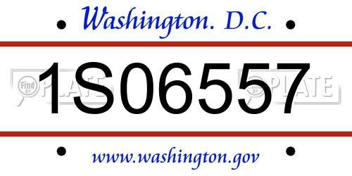 1S06557 District Of Columbia License Plate
