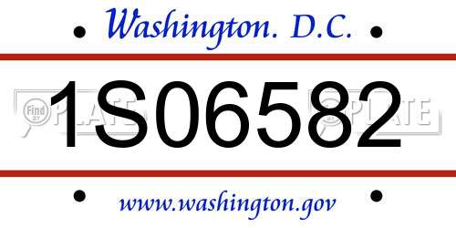 1S06582 District Of Columbia License Plate