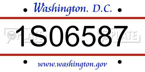 1S06587 District Of Columbia License Plate