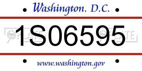 1S06595 District Of Columbia License Plate
