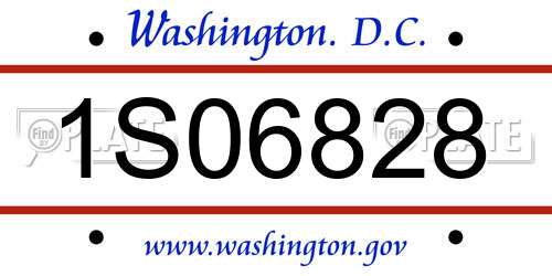 1S06828 District Of Columbia License Plate