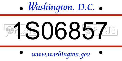 1S06857 District Of Columbia License Plate
