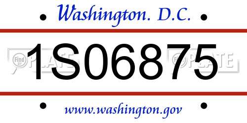 1S06875 District Of Columbia License Plate