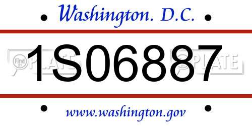 1S06887 District Of Columbia License Plate