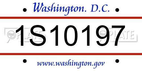 1S10197 District Of Columbia License Plate