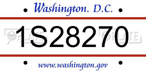 1S28270 District Of Columbia License Plate