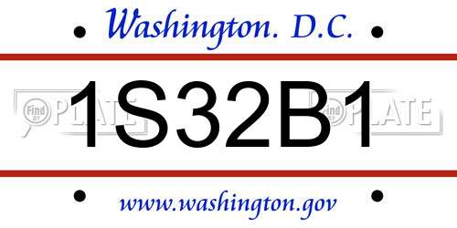 1S32B1 District Of Columbia License Plate
