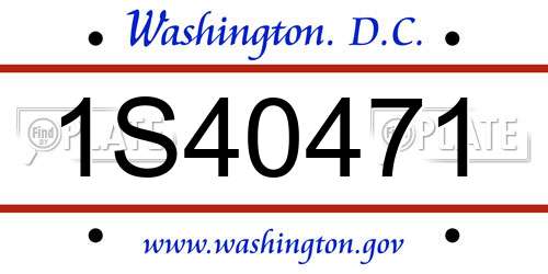 1S40471 District Of Columbia License Plate