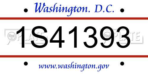 1S41393 District Of Columbia License Plate