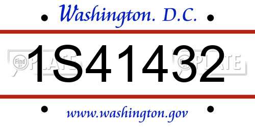 1S41432 District Of Columbia License Plate