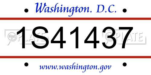 1S41437 District Of Columbia License Plate