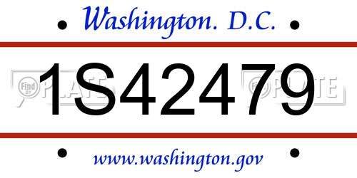 1S42479 District Of Columbia License Plate