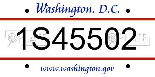 1S45502 District Of Columbia License Plate