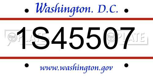 1S45507 District Of Columbia License Plate