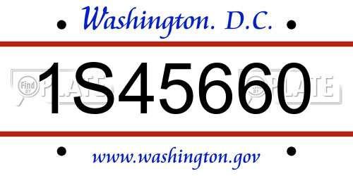 1S45660 District Of Columbia License Plate