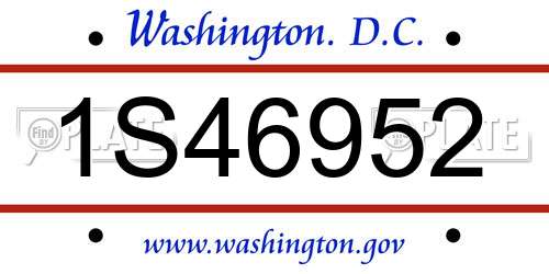 1S46952 District Of Columbia License Plate