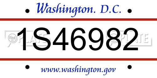 1S46982 District Of Columbia License Plate