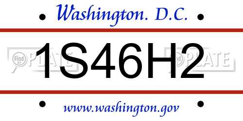 1S46H2 District Of Columbia License Plate