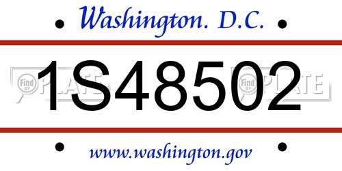 1S48502 District Of Columbia License Plate