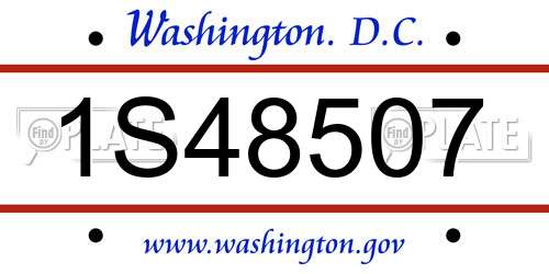 1S48507 District Of Columbia License Plate