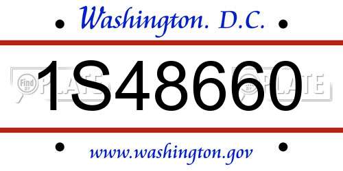 1S48660 District Of Columbia License Plate