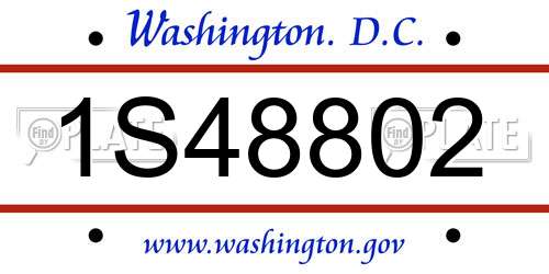 1S48802 District Of Columbia License Plate