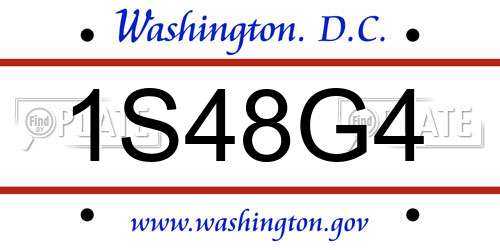 1S48G4 District Of Columbia License Plate