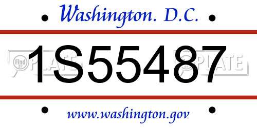 1S55487 District Of Columbia License Plate