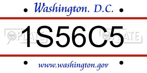 1S56C5 District Of Columbia License Plate