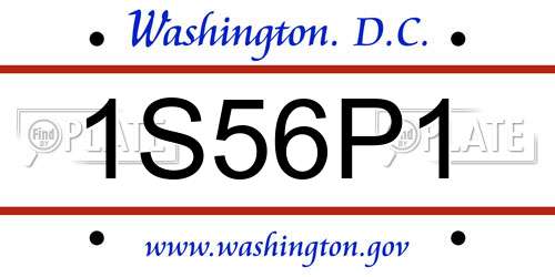 1S56P1 District Of Columbia License Plate