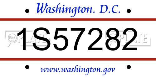 1S57282 District Of Columbia License Plate