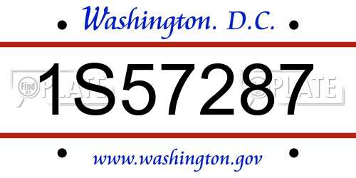 1S57287 District Of Columbia License Plate