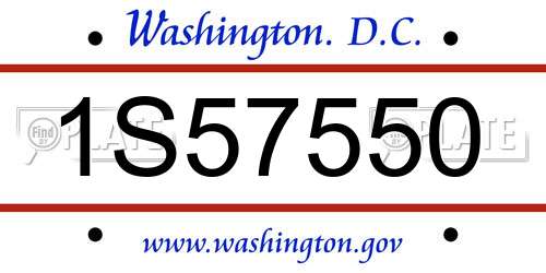 1S57550 District Of Columbia License Plate
