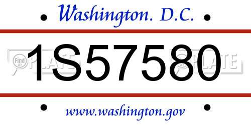 1S57580 District Of Columbia License Plate