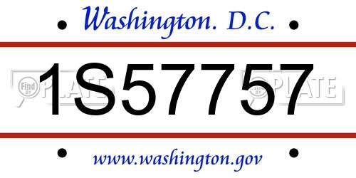 1S57757 District Of Columbia License Plate