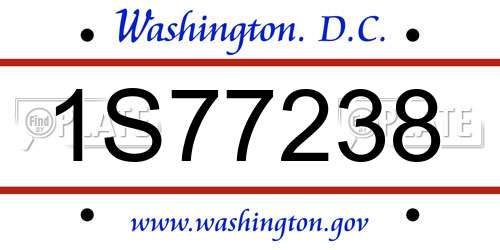 1S77238 District Of Columbia License Plate