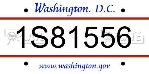 1S81556 District Of Columbia License Plate