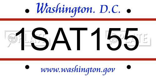 1SAT155 District Of Columbia License Plate