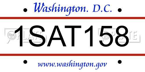 1SAT158 District Of Columbia License Plate
