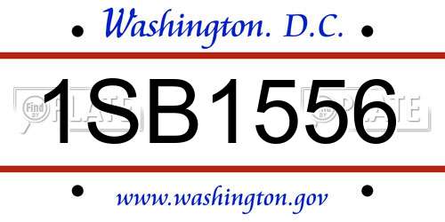 1SB1556 District Of Columbia License Plate