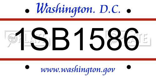 1SB1586 District Of Columbia License Plate