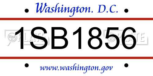 1SB1856 District Of Columbia License Plate