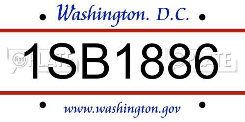 1SB1886 District Of Columbia License Plate