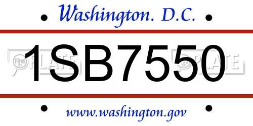 1SB7550 District Of Columbia License Plate