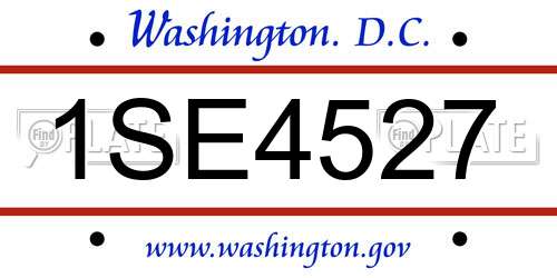 1SE4527 District Of Columbia License Plate