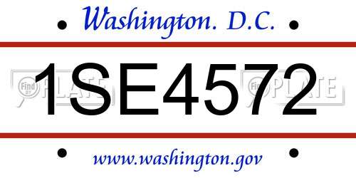 1SE4572 District Of Columbia License Plate